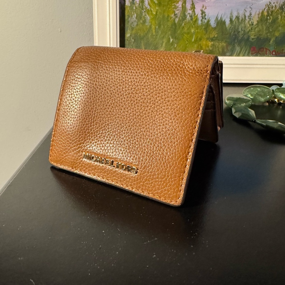 Michael Kors Pebbled Leather Small Wallet — Brown